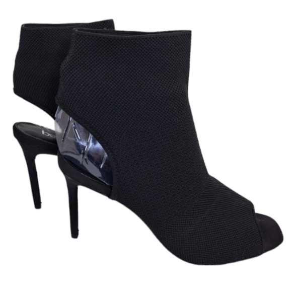 Bar lll Nillaf Fabric Peep Toe Women's Black Boots Size 10M - Picture 3 of 14